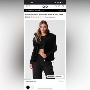 Alo Yoga velour vest